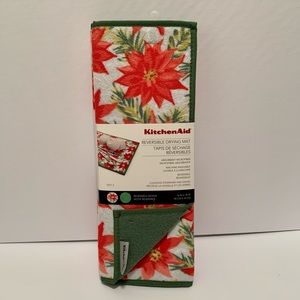 2 Pack KitchenAid Christmas Poinsettia Reversible Drying Mats